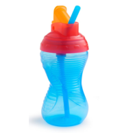 Бутылка непроливайка "Flip Straw" (Mighty Grip) 296мл. кол. голубой 40523.01