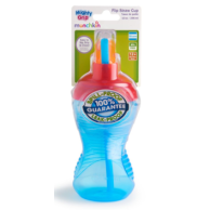 Бутылка непроливайка "Flip Straw" (Mighty Grip) 296мл. кол. голубой 40523.01