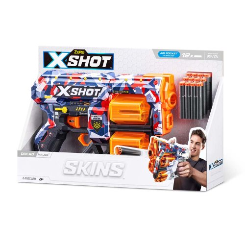 Бластер Zuru X-Shot Skins Dread Malice, 12 патронов 36517Q