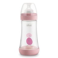 Пластиковая бутылочка Chicco PERFECT 5, средний поток, 2м+, 240 мл, розовая 20223.10.40