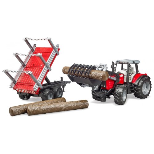 Игрушечный трактор Massey Ferguson 7480 з прицепом Bruder 02046