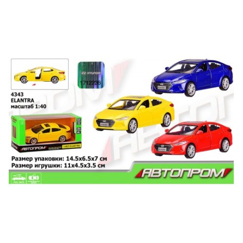 Машина "АВТОПРОМ" HYUNDAI ELANTRA (4343)
