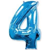Фольгированные шары цифра 4 blue