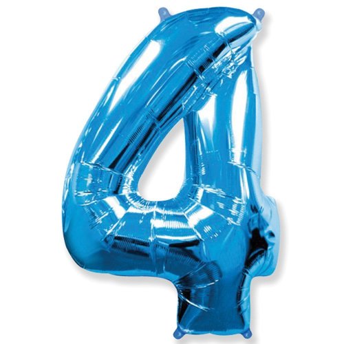 Фольгированные шары цифра 4 blue