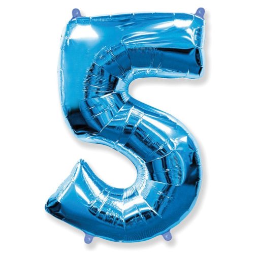 Фольгированные шары цифра 5 blue