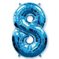 Фольгированные шары цифра 8 blue