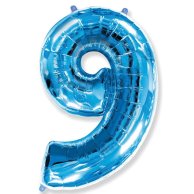 Фольгированные шары цифра 9 blue