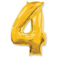 Фольгированные шары цифра 4 gold