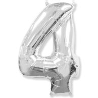 Фольгированные шары цифра 4 silver