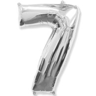 Фольгированные шары цифра 7 silver