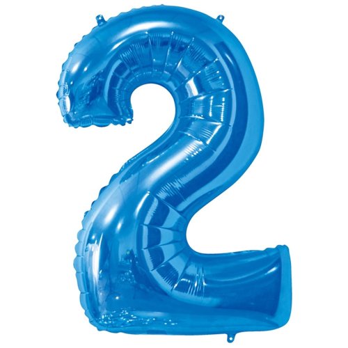 Фольгированные шары цифры 2 26" blue