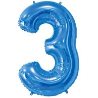 Фольгированные шары цифры 3 26" blue