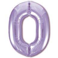 Фольгированные шары цифры  0 40" пастель lavender