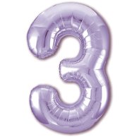 Фольгированные шары цифры 3 40" пастель lavender