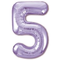 Гелиевый шар фольга 40" цифра 5 Пастель Lavender (1207-3722)