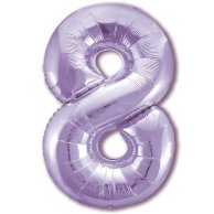 Гелиевый шар фольга 40" цифра 8 пастель lavender (1207-3725)