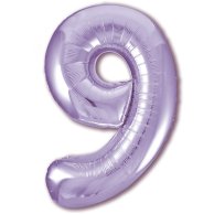 Гелиевый шар фольга 40" цифра 9 Пастель Lavender (1207-3727)