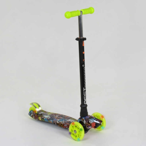 Детский самокат Best Scooter MAXI с подсветкой, салатовый A25470 /779-1325