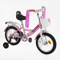 Детский велосипед Corso Maxis двухколесный колеса 14 дюймов, розовый CL-14030
