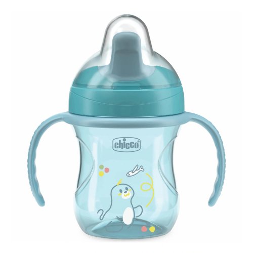 Чашка пластиковая для питья Chicco Training Cup, 6м+, 200 мл, голубая 06921.25