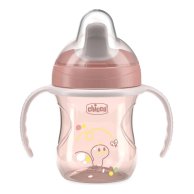 Чашка пластиковая для питья Chicco Training Cup, 6м+, 200 мл, розовая 06921.15