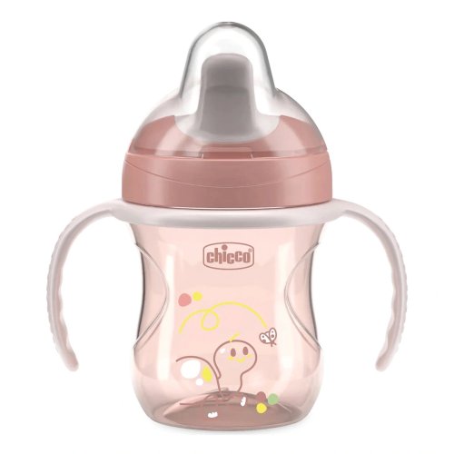 Чашка пластиковая для питья Chicco Training Cup, 6м+, 200 мл, розовая 06921.15