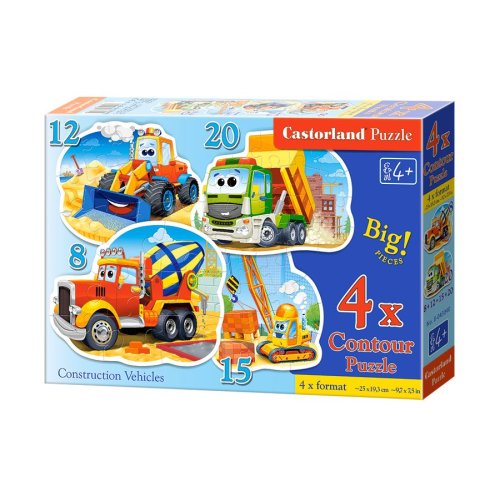 Пазлы Castorland 4х1(8,12,15,20) Транспорт (B-043040)