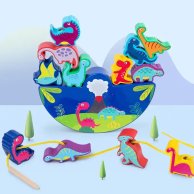 Деревянная игрушка Limo Toy Шнуровка-балансир Дино-парк MD 1720