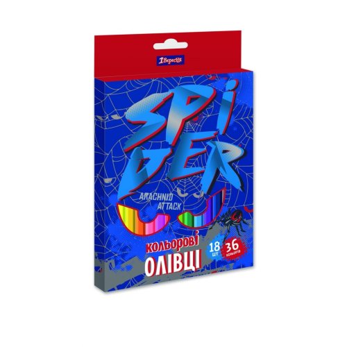Карандаши 1Вересня 18/36 цв. "Spider" (290624)