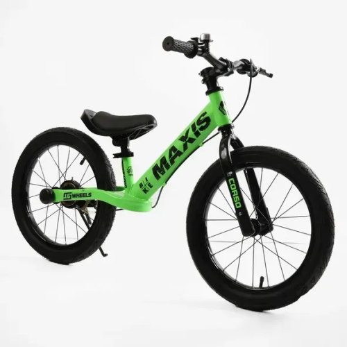 Беговел Corso Maxis Велобег, колеса 16 дюймов, зеленый MX-80144