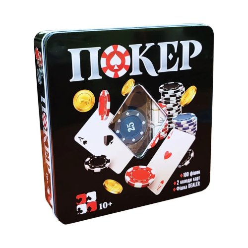 Настольная игра Покер в металлической коробке 3896 A