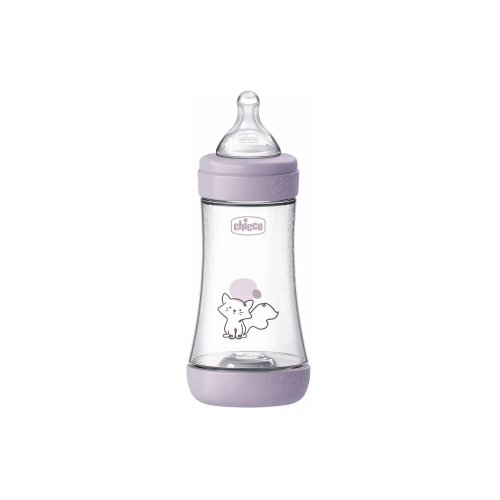 Пластиковая бутылочка Chicco Perfect 5, средний поток, 2м+, 240 мл, розовая 20223.12.40