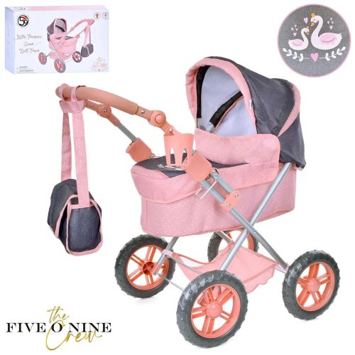 Коляска для куклы FiVEoNiNE металлическая с сумкой T724024