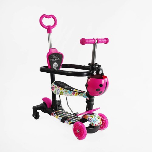 Самокат 5в1 Best Scooter с доп. колесами, подсветкой и бампером LS-81800