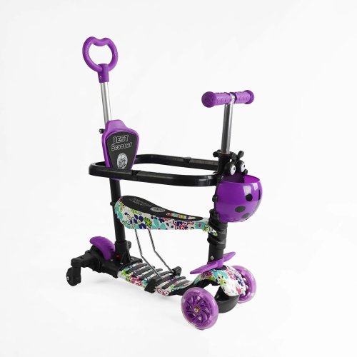 Самокат 5в1 Best Scooter с доп. колесами, подсветкой и бампером LS-84099