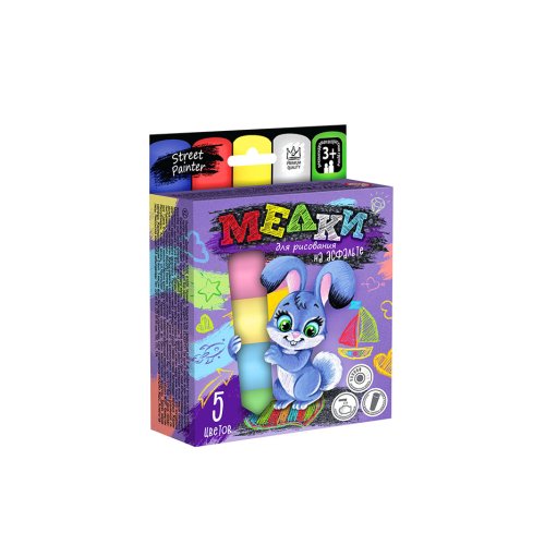 "Мел для рисования на асфальте" Danko Toys большой 5 шт (MEL-01-03)