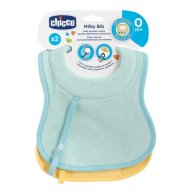 Слюнявчик Chicco Milky, 0 м+, 2 шт., голубой 16300.20