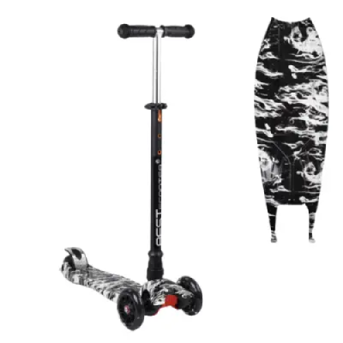 Детский самокат Best Scooter с подсветкой, черный A25771/779-1512