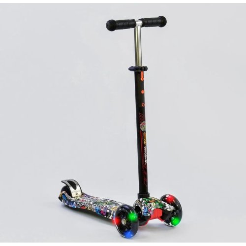 Детский самокат Best Scooter MAXI с подсветкой, черный A24642/779-1386