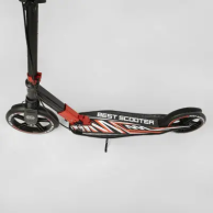 Самокат двухколесный, колеса PU, с фарой Best Scooter красно-черный 10304