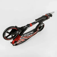 Самокат двухколесный, колеса PU, с фарой Best Scooter красно-черный 10304