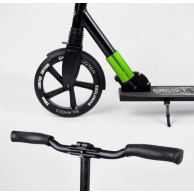 Самокат двухколесный, колеса PU, Best Scooter черный с зеленым 72284