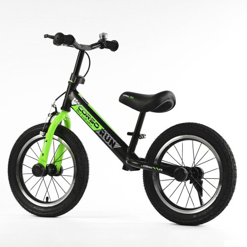 Велобег (беговел) Corso 14" Run, черный с зеленым RJ-67088