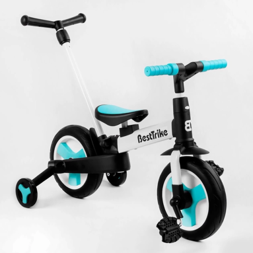 Велосипед-трансформер Best Trike, колеса PU 10", черно-голубой 56659