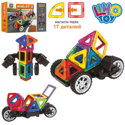 Магнитный конструктор Limo Toy Транспорт, 17 деталей LT3007
