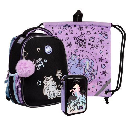 Набор YES Рюкзак, пенал, сумка для обуви H-100_Collection Magic Unicorn Единорог 559794
