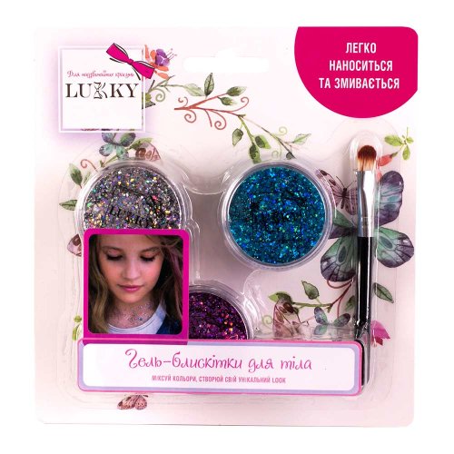 Набор детских гель-блесток для тела, лица, волос «Lukky» (T11929)