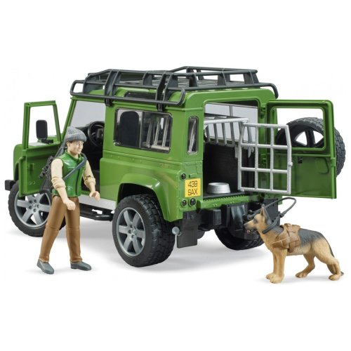 Игровой набор Bruder Джип Land Rover Defender с фигурками лесника и собаки 02587