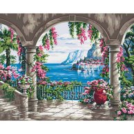 Набор для росписи по номерам. Сельский пейзаж "Райское место 2" 40 * 50см