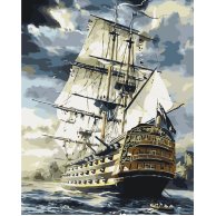 Набор для росписи по номерам. Морской пейзаж "Линкор" 40 * 50см